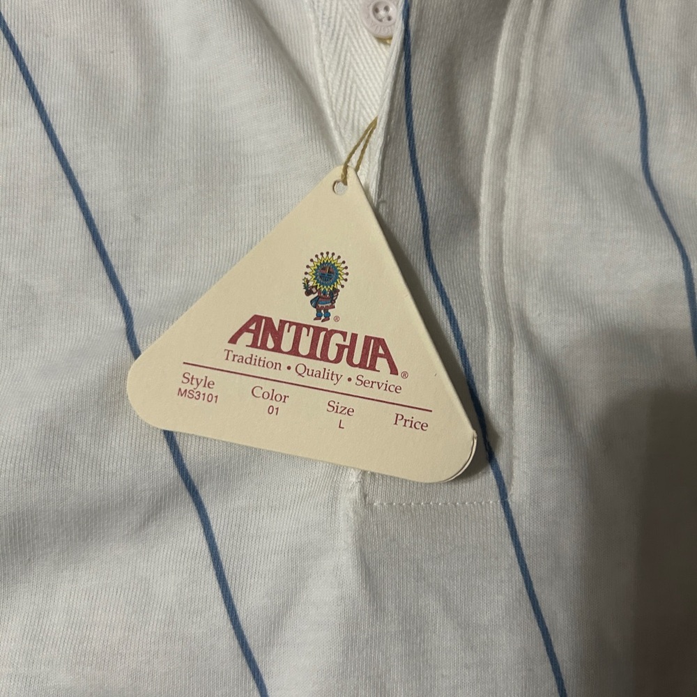 NWT Antigua Men’s Polo Shirt - Blue & White Geometric Pattern - Picture 4 of 4
